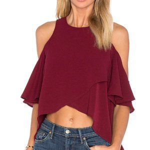 The Fifth Label Burgundy Cold Shoulder Top - XS